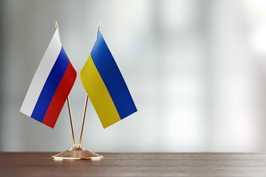 Russia and Ukraine flags