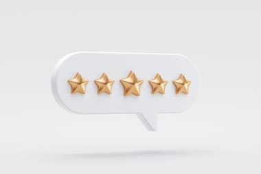 five star, speech bubble