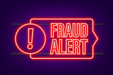 fraud alert, fraud sign