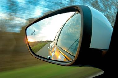 behind, past, rear view mirror