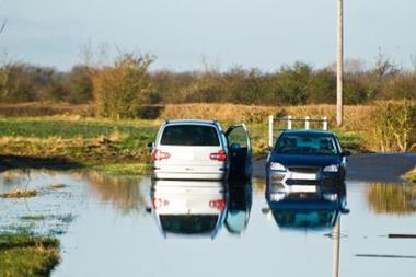 cars in flood water