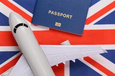 plane UK passport travel