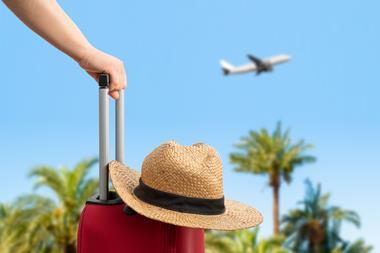 travel suitcase plane