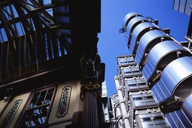 Lloyd's tower against a blue sky
