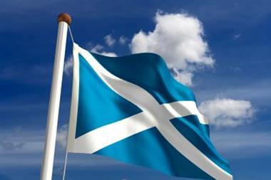 Scottish flag fluttering