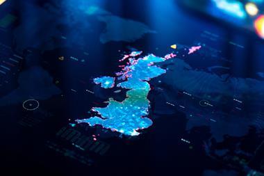 UK map blue