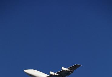 Plane against a blue sky