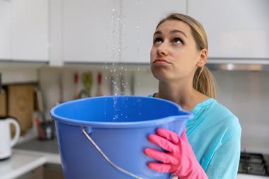 water leak home bucket