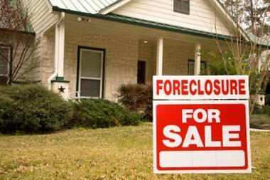 Foreclosure sign outside US home