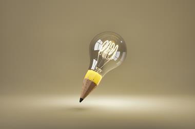Innovation pencil lightbulb