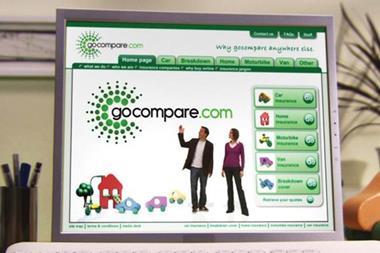 GoCompare website on a computer screen