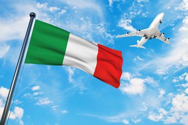 Italy flag plane