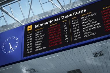 cancelled flights departure board