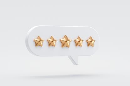 five star, speech bubble