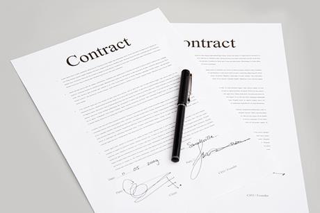 Contract signing paperwork