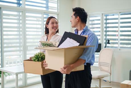 people moving office