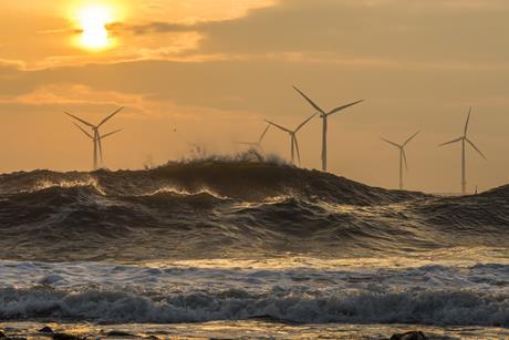wind farm renewable energy waves severe weather