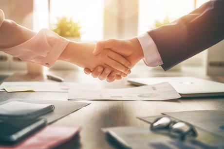 handshake man and woman