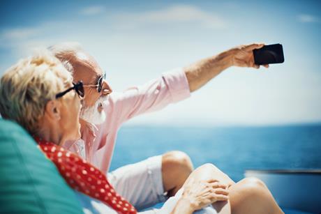 elderly couple on holiday