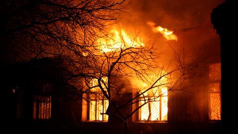 building on fire