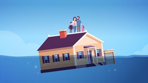 house sinking flooding family