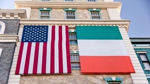 US and Irish flags