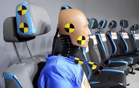 Crash dummies at Thatcham research centre in Berkshire