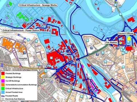 Carlisle flood map January 2005