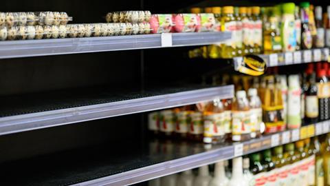 supermarket shelves