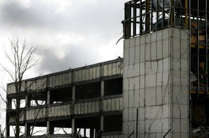 Damage to buildings caused by the Buncefield oil refinery explosion in 2005