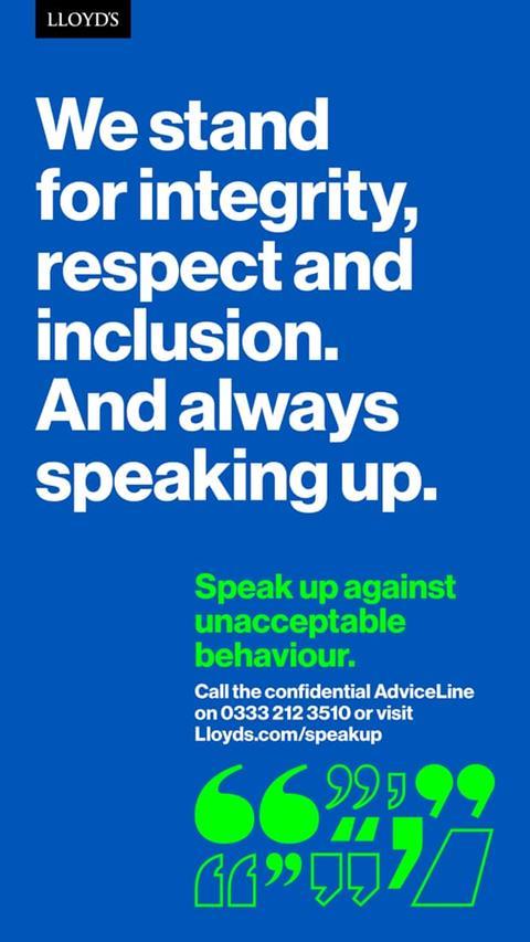 Lloyd's Speak up campaign