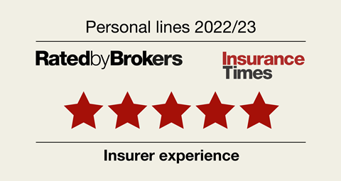 Five stars | Insurer experience | Rated by bokers