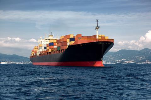 I stock container ship