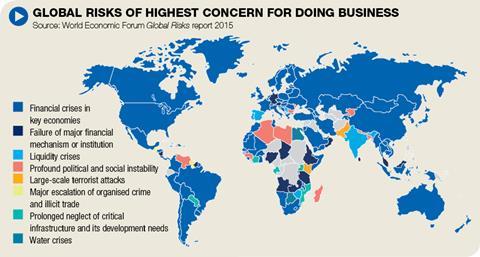 Geopolitical risk map