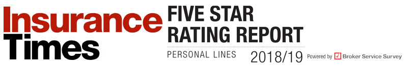 Five star ratings report | Personal Lines 2018/19 | Rated by brokers, Powered by Broker Service Survey | Insurance Times